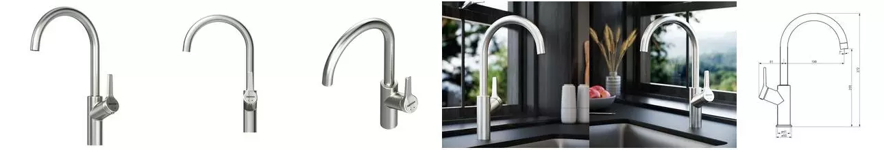 Смеситель для кухонной мойки «Damixa» Eclipse DX310720400 никель