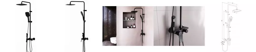 Душевая система «Damixa» Apollo DX220920300 чёрная Душевая система «Damixa» Apollo DX220920300 чёрная