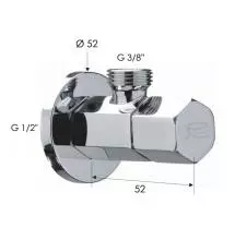 Кран бытовой «Remer» RR 128E 1/2"- 3/8" НР-НР хром