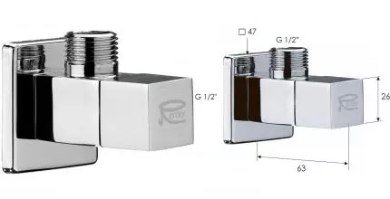 Кран бытовой «Remer» 128S1/2"-1/2" НР-НР хром