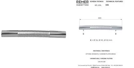 Отвод, Гофра для раковины или мойки «Remer» RR 155 D32мм 30см гибкая