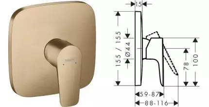 71765140 HG Talis E смеситель для душа (внешняя часть) · Hansgrohe, 71765140