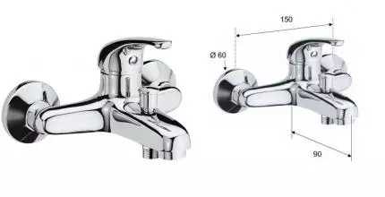 Смеситель для ванны «Remer» 35 F05 2 хром Смеситель для ванны «Remer» 35 F05 2 хром