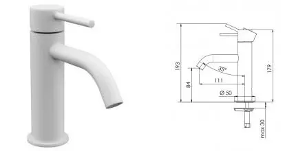 Смеситель для раковины «Remer» X-Style X12BO белый матовый