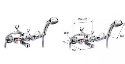 Смеситель для ванны «Remer» Y-YG 02YG хром