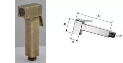 Ручная гигиеническая лейка «Remer» 332OSVO бронза Ручная гигиеническая лейка «Remer» 332OSVO бронза