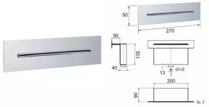Верхний душ «Remer» 359XS каскадный хром