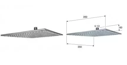 Верхний душ «Remer» 359SSXLX хром