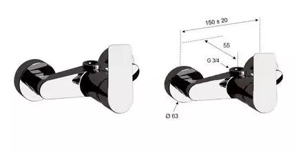 Смеситель для душа «Remer» Infinity I35 хром