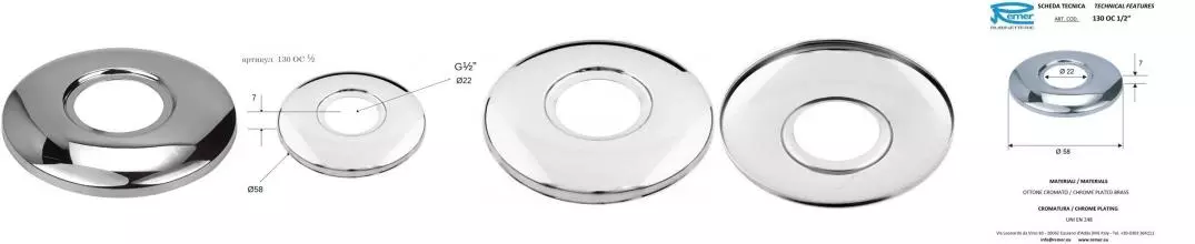 Отражатель «Remer» RR130 OC 1/2" хром Отражатель «Remer» RR130 OC 1/2" хром