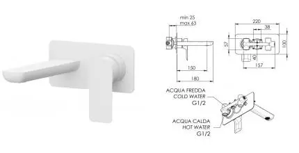 Смеситель для раковины «Remer» Infinity I15BO белый матовый