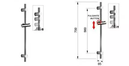 Штанга для душа «Remer» 317N хром