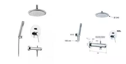 Душевая система «Remer» Minimal N09S23 хром