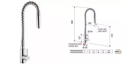 Смеситель для кухонной мойки «Remer» Minimal Color NR752 хром