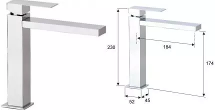 Смеситель для раковины «Remer» Qubica Design QD11L хром