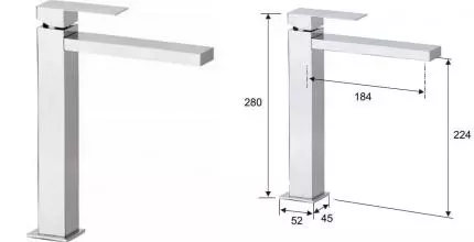 Смеситель для раковины «Remer» Qubica Design QD11LXL хром
