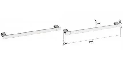 Полотенцедержатель «Remer» Lounge LN30CR на стену хром