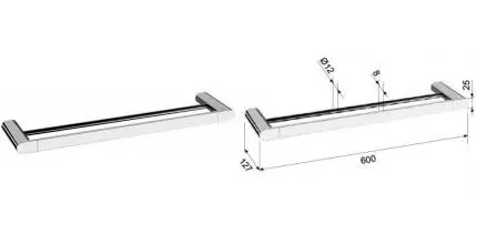 Полотенцедержатель двойной «Remer» Lounge LN33CR на стену хром