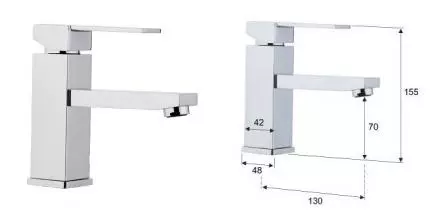 Смеситель для раковины «Remer» Qubica Q12 хром Смеситель для раковины «Remer» Qubica Q12 хром