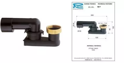 Колено для ванны «Remer» RR 98P 1.1/4" Колено для ванны «Remer» RR 98P 1.1/4"
