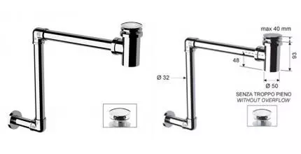 Сифон для раковины «Remer» 984 хром