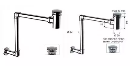 Сифон для раковины «Remer» 985S хром Сифон для раковины «Remer» 985S хром