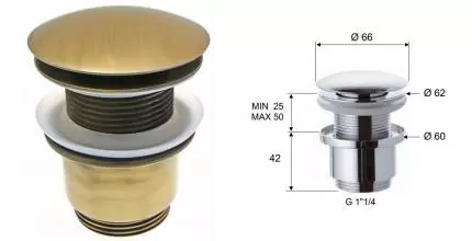 Донный клапан для раковины «Remer» 904CC2114VO бронза