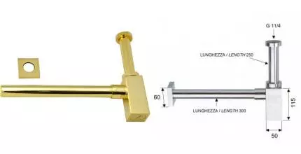 Сифон для раковины «Remer» SQ 960114DO золото Сифон для раковины «Remer» SQ 960114DO золото
