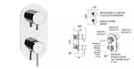 Смеситель для душа «Remer» X-Style X937 хром