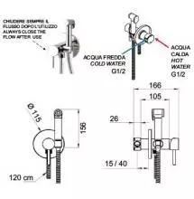 Смеситель с гигиеническим душем «Remer» X-Style X65WBG брашированное золото