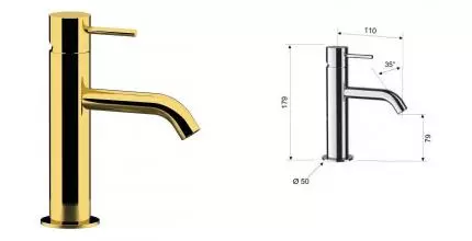 Смеситель для раковины «Remer» X-Style X11DO золото