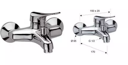 Смеситель для ванны «Remer» Giga Four G05 4 хром