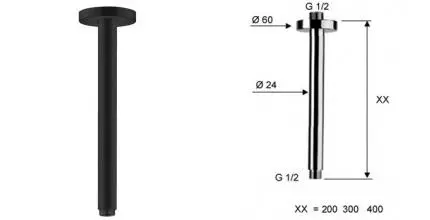 Кронштейн для верхнего душа «Remer» 347N50NO 50 чёрный матовый Кронштейн для верхнего душа «Remer» 347N50NO 50 чёрный матовый