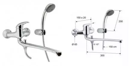 Смеситель для ванны «Remer» Kiss K493 хром