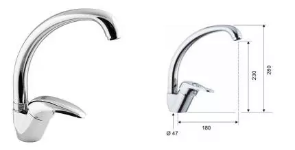 Смеситель для кухонной мойки «Remer» Kiss K423 хром Смеситель для кухонной мойки «Remer» Kiss K423 хром