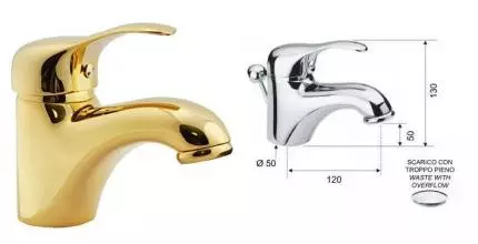 Смеситель для раковины «Remer» Musa M10 DO с донным клапаном золото