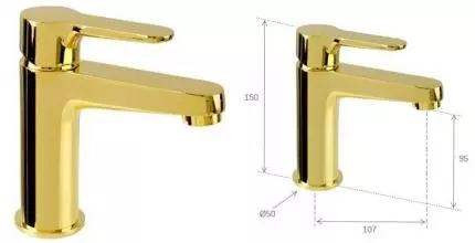 Смеситель для раковины «Remer» Winner W11DO золото