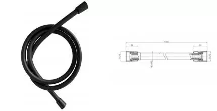Душевой шланг «Bravat» P72120BW-ENG 150 см чёрный Душевой шланг «Bravat» P72120BW-ENG 150 см чёрный