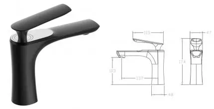 Смеситель для раковины «Bravat» F1390424BW-RUS чёрный Смеситель для раковины «Bravat» F1390424BW-RUS чёрный