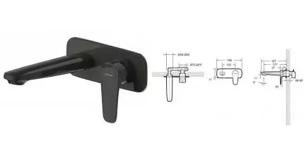 Смеситель для раковины «Bravat» Source P8173218BW-ENG чёрный матовый Смеситель для раковины «Bravat» Source P8173218BW-ENG чёрный матовый