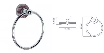 Полотенцедержатель «WasserKRAFT» Regen K-6960 на стену хром/дерево