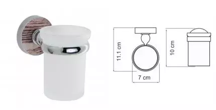 Стакан для зубных щёток «WasserKRAFT» Regen K-6928 на стену хром/дерево