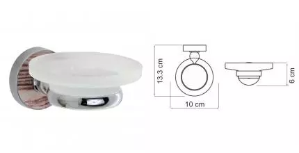 Мыльница «WasserKRAFT» Regen K-6929 на стену хром/дерево