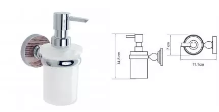 Дозатор для мыла «WasserKRAFT» Regen K-6999 на стену хром/дерево