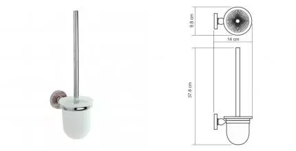 Ёршик для унитаза «WasserKRAFT» Regen K-6927 на стену хром/дерево