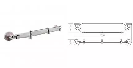 Полка в ванну «WasserKRAFT» Aland K-8544 на стену хром/розовая Полка в ванну «WasserKRAFT» Aland K-8544 на стену хром/розовая