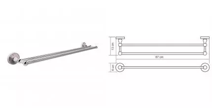 Полотенцедержатель двойной «WasserKRAFT» Aland K-8540 на стену хром/розовый Полотенцедержатель двойной «WasserKRAFT» Aland K-8540 на стену хром/розовый