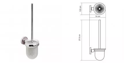 Ёршик для унитаза «WasserKRAFT» Aland K-8527 на стену хром/розовый Ёршик для унитаза «WasserKRAFT» Aland K-8527 на стену хром/розовый