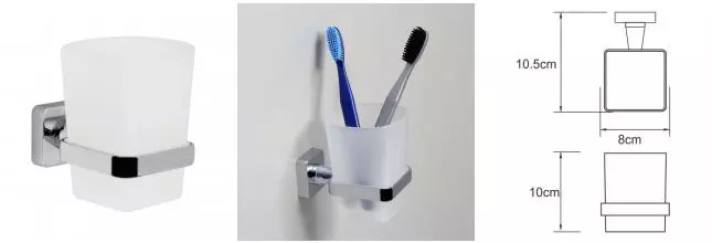 Стакан для зубных щёток «WasserKRAFT» Dill K-3928 на стену хром