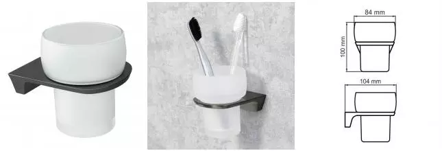 Стакан для зубных щёток «WasserKRAFT» Wiese K-8928 на стену оружейная сталь